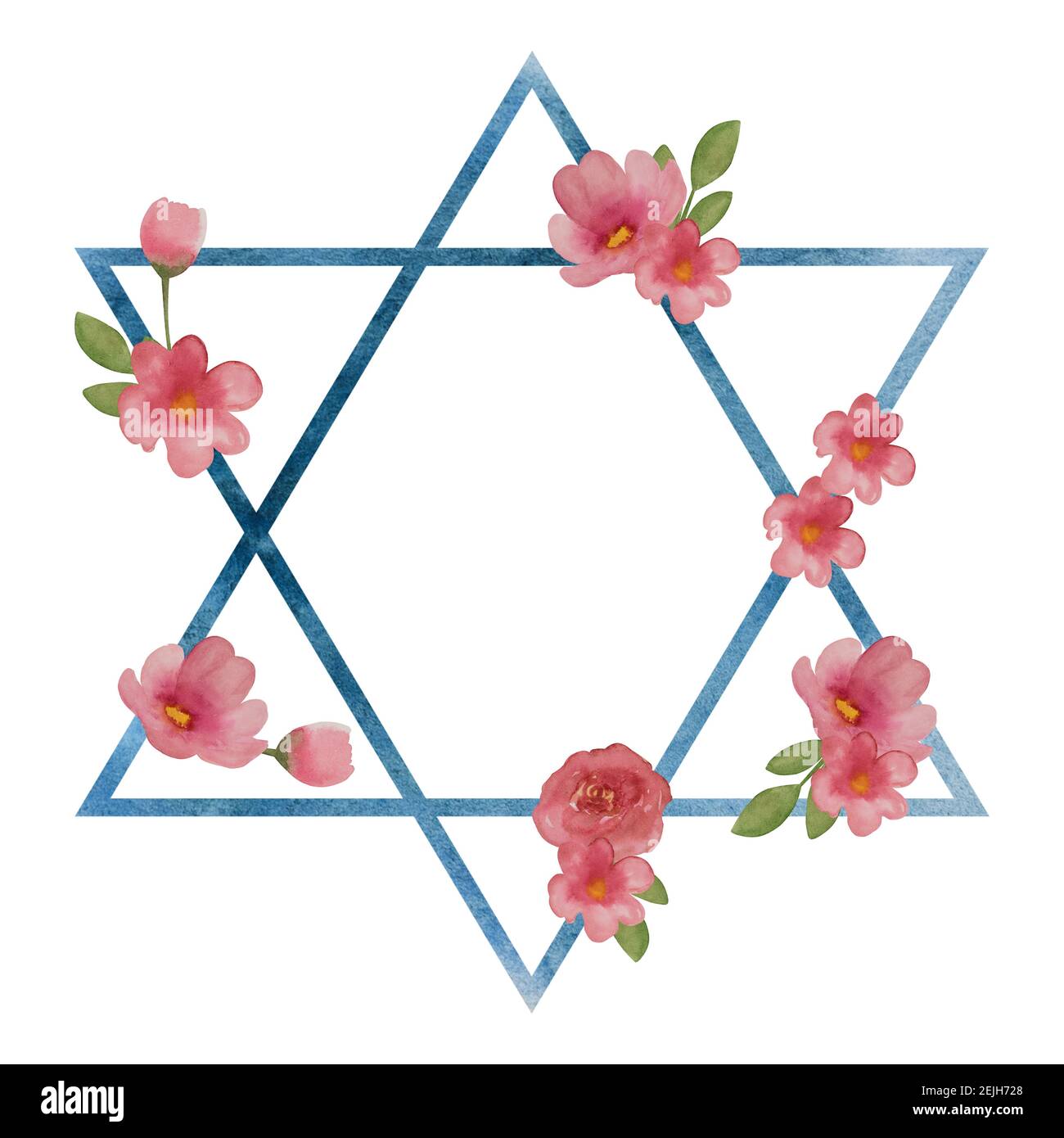 Painted Star of David. Preparing for the holiday. Close-up, no people, texture. Congratulations for loved ones, relatives, friends and colleagues Stock Photo