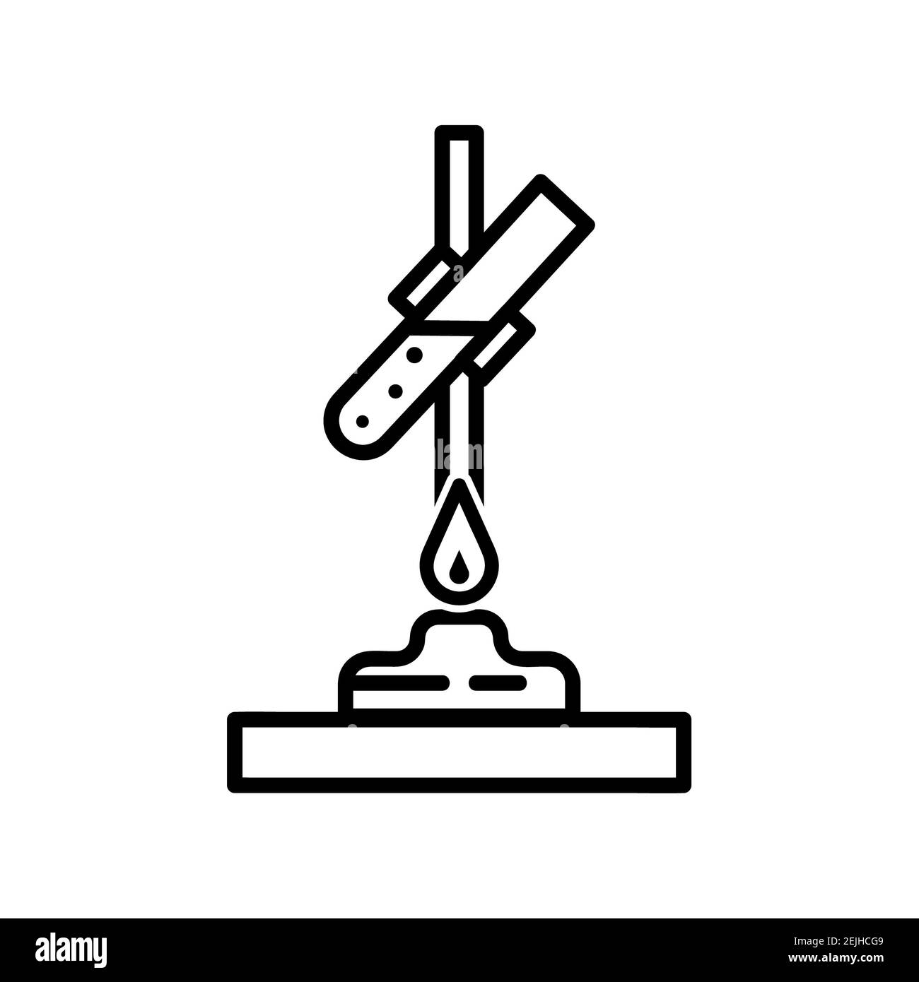 Chemical equipments flat icon set. Pictogram for web. Line stroke