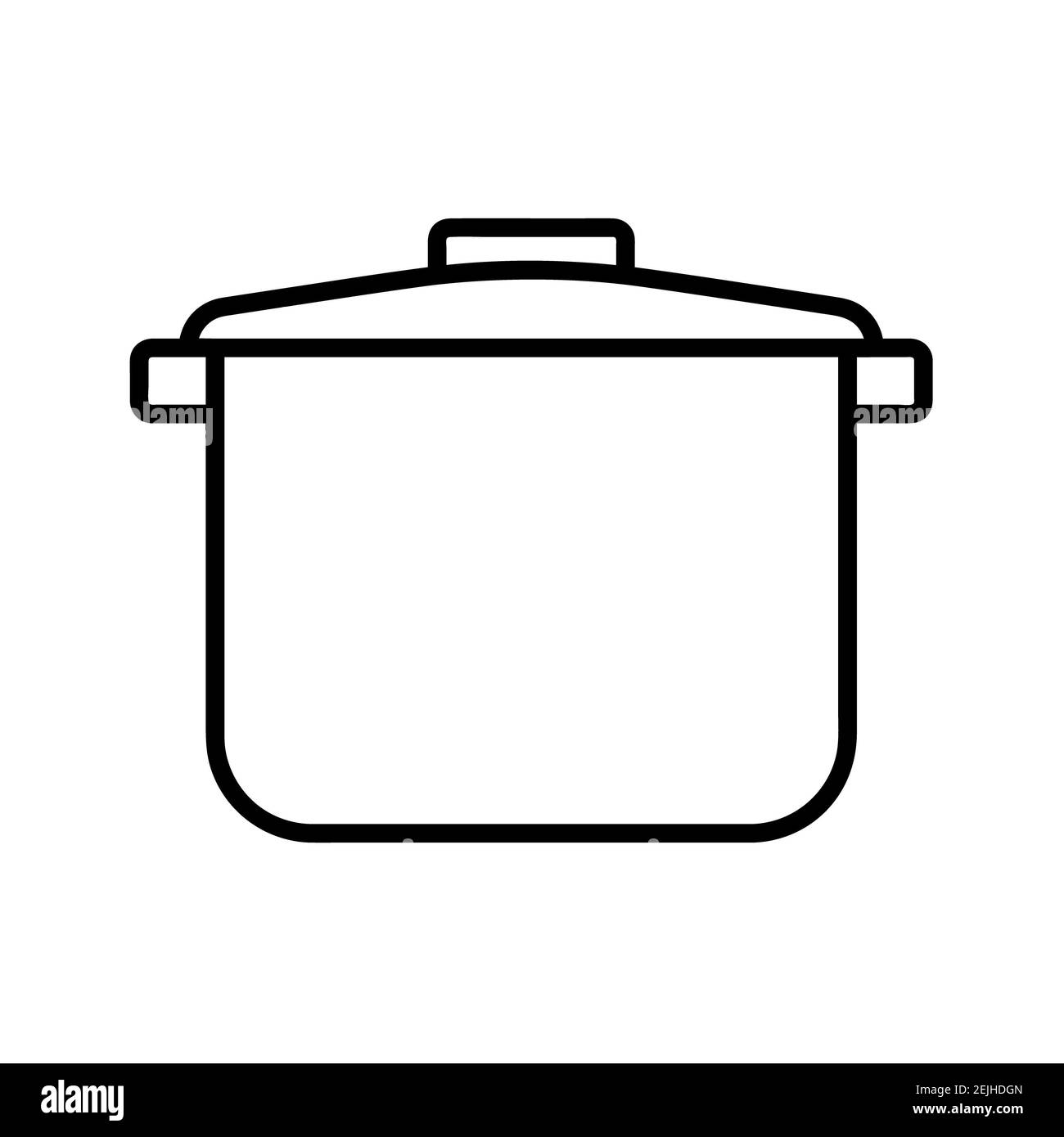 Pot flat icon. Pictogram for web. Line stroke. Isolated on white ...