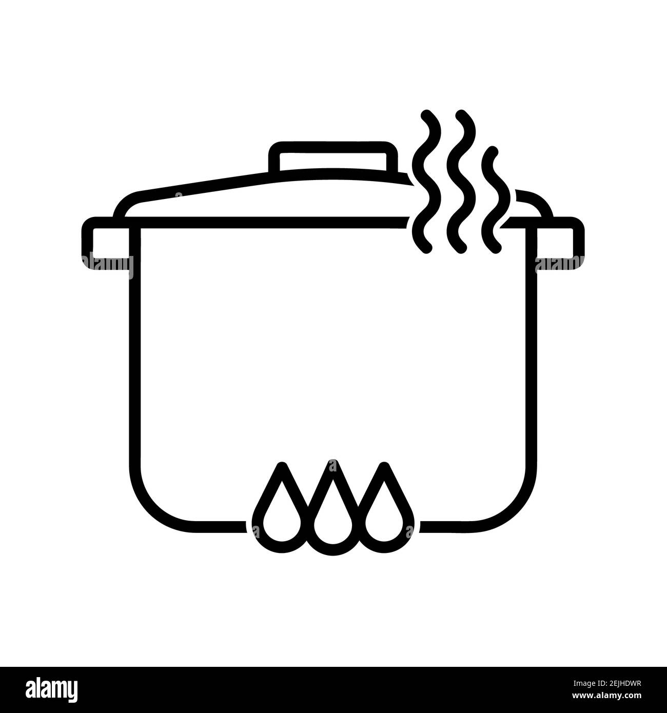 Pot flat icon. Pictogram for web. Line stroke. Isolated on white ...