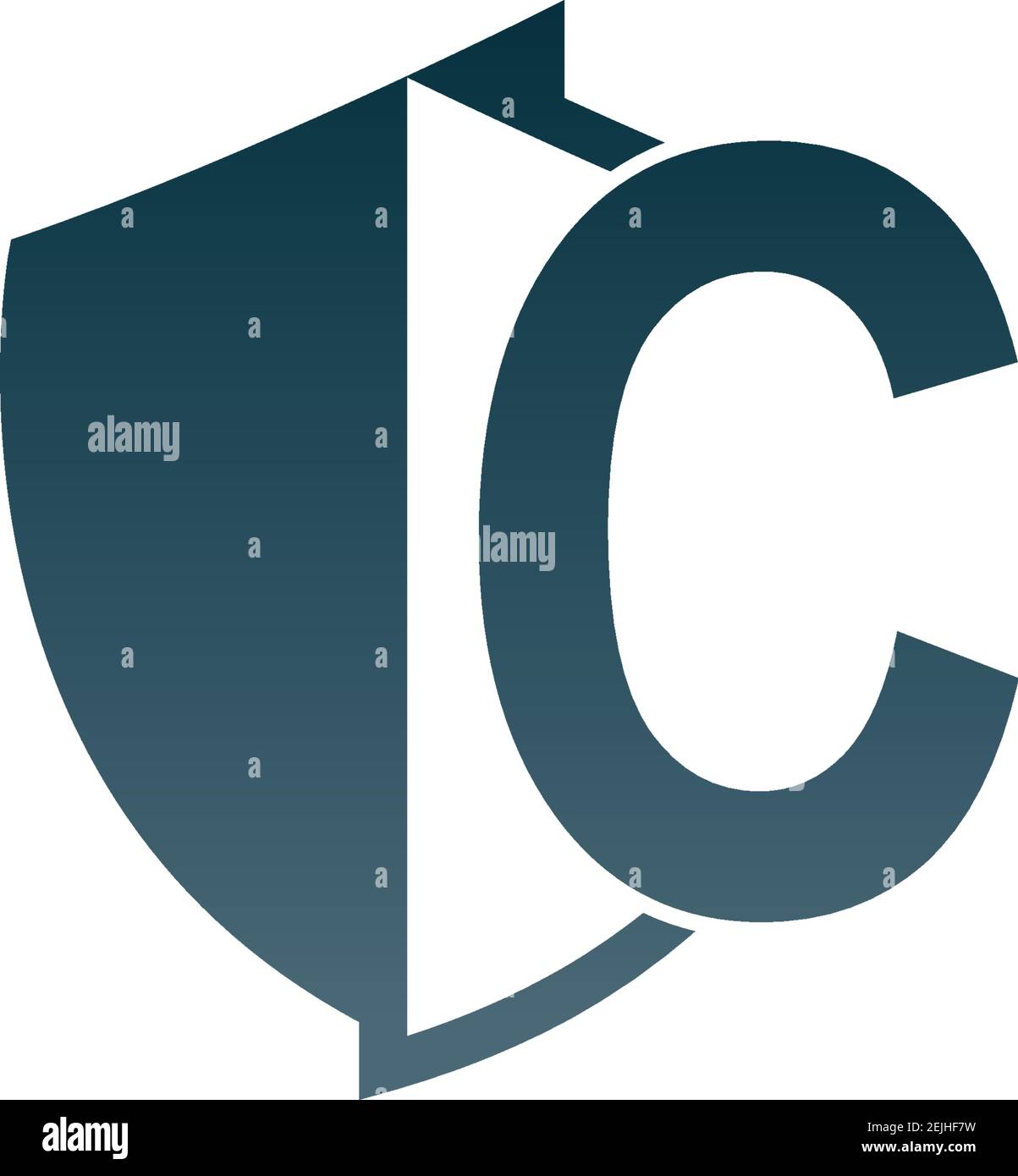Shield logo icon with letter C beside design vector illustration Stock ...