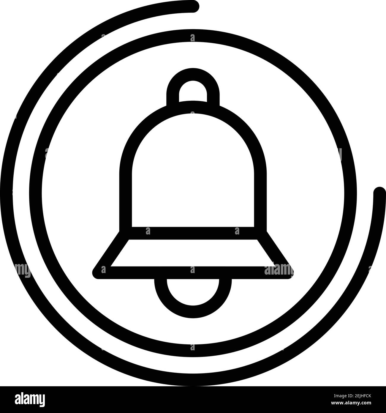 Notification bell icon. Outline notification bell vector icon for web  design isolated on white background Stock Vector