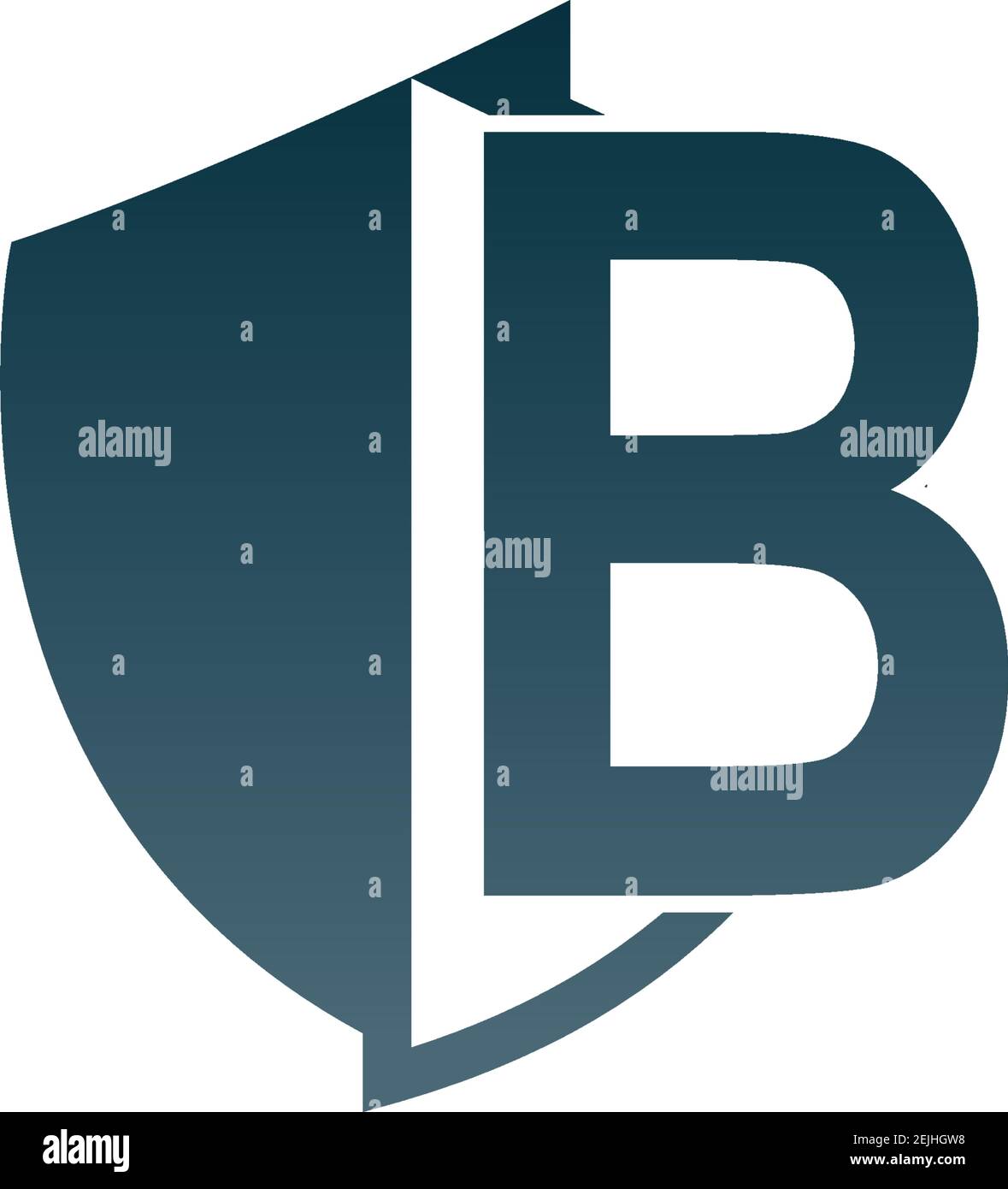 Shield logo icon with letter B beside design vector illustration Stock ...