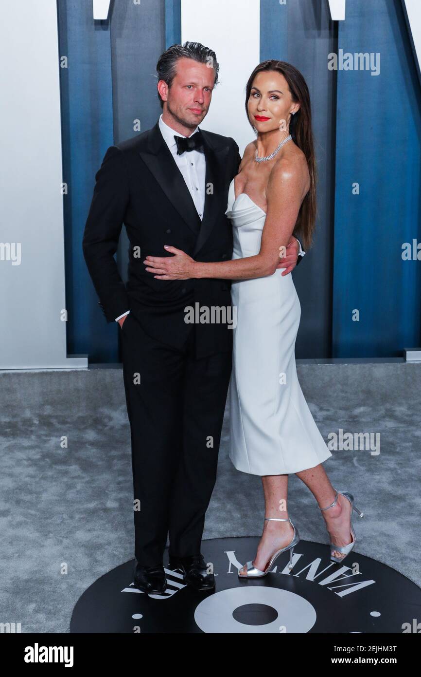 Addison O'Dea and Minnie Driver at the 2020 Vanity Fair Oscar Party