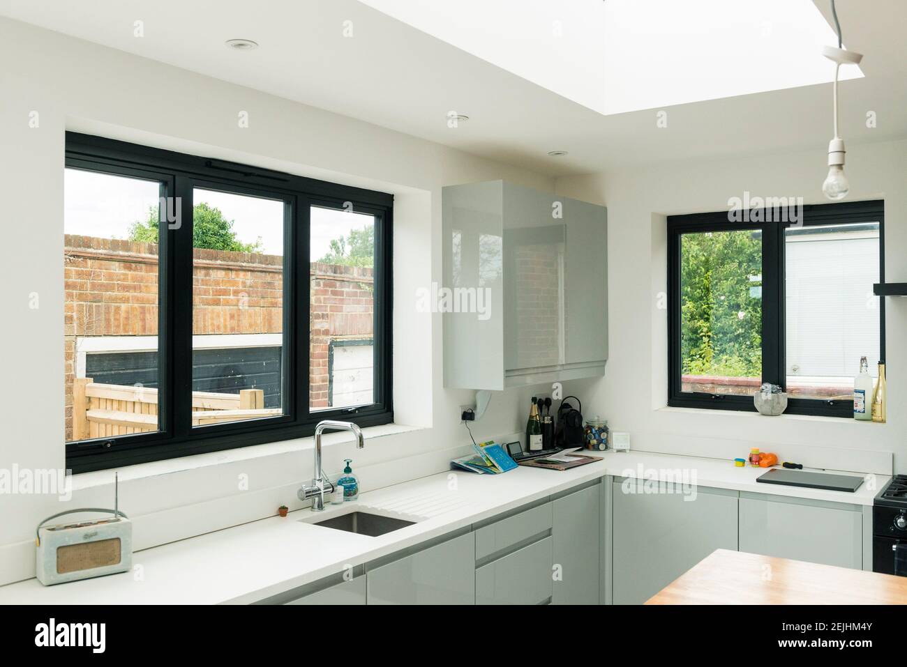 A modern typical house which has been renovated with white render and