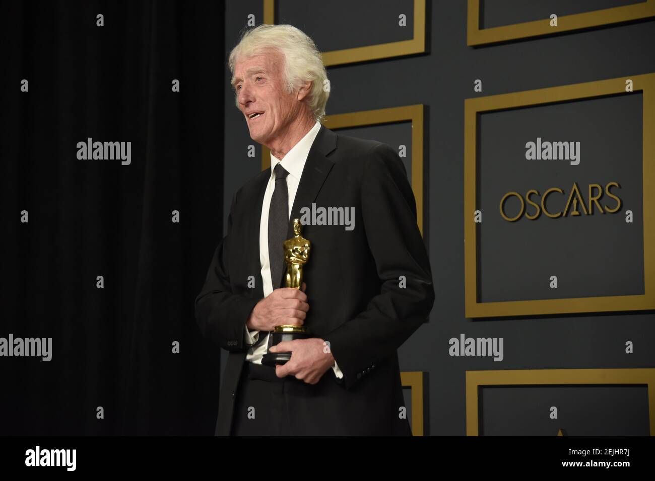 Cinematographer Roger Deakins Winner Of The Cinematography Award For 1917 Posing In The Press 1944