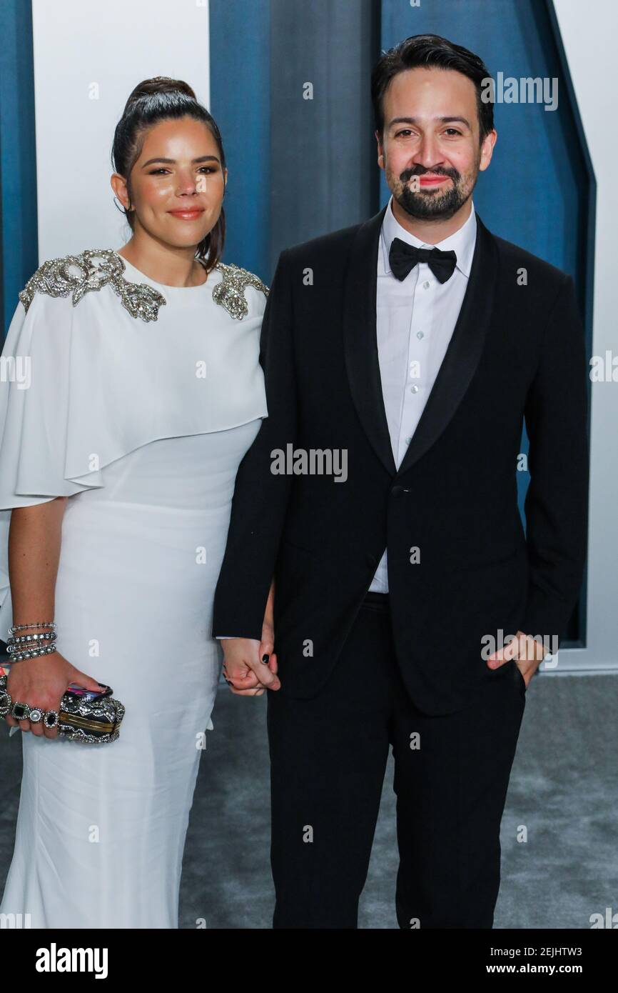 Vanessa Nadal and LinManuel Miranda walking on the red carpet at the