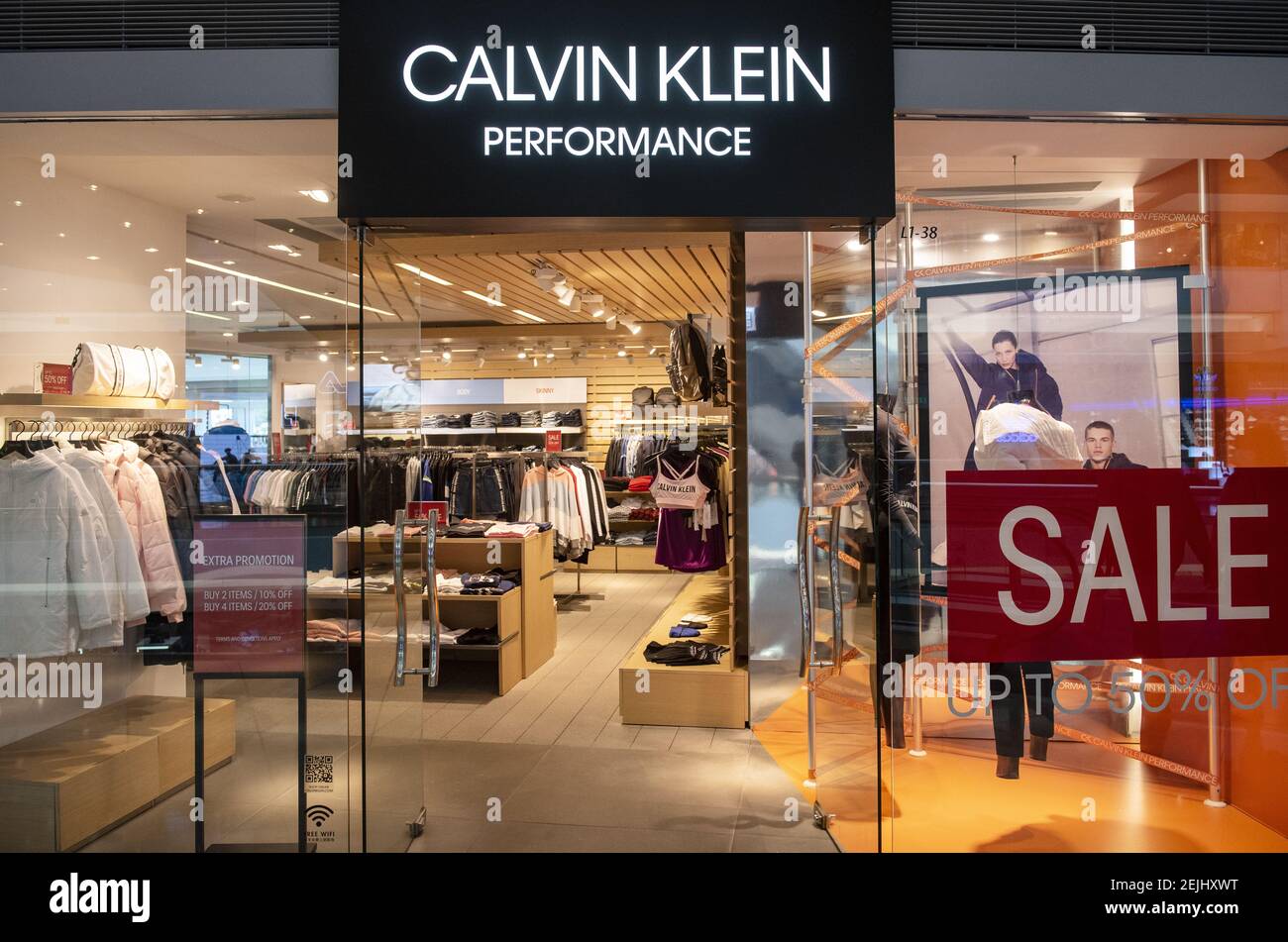 American multinational fashion brand Calvin Klein store in Hong Kong.  (Photo by Budrul Chukrut / SOPA Images/Sipa USA Stock Photo - Alamy