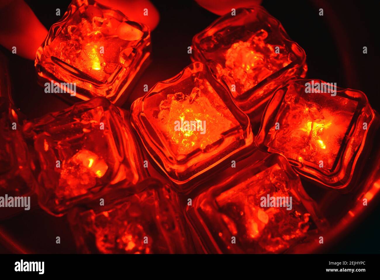 The original and not ordinary background of light plastic ice cubes ...