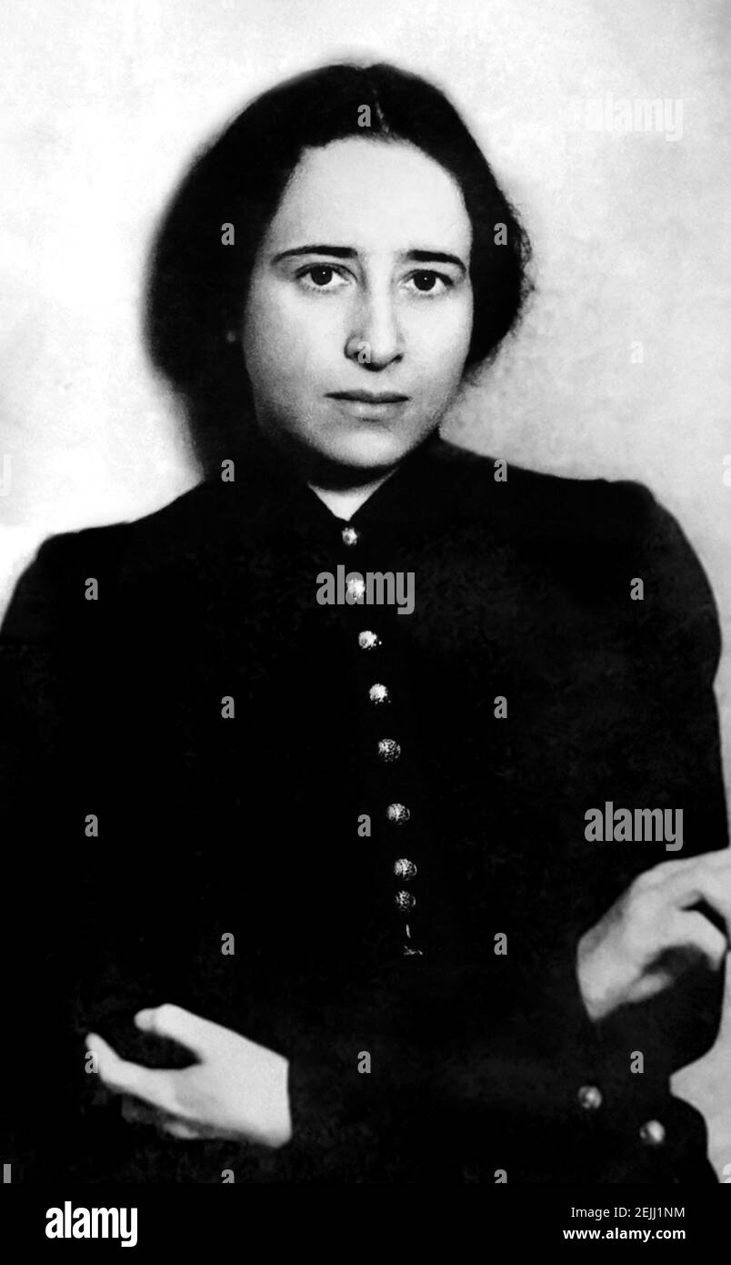 Hannah Arendt. Portrait of the German-born American political theorist, Hannah Arendt (b. Johanna Arendt, 1906-1975), in 1933 Stock Photo