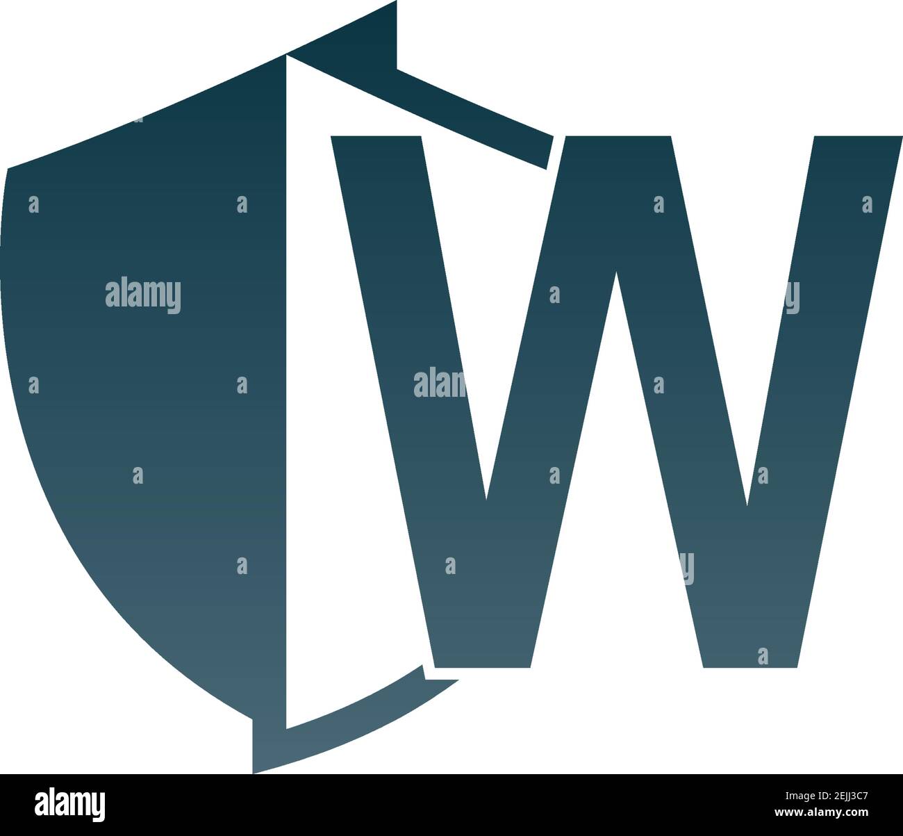 Shield logo icon with letter W beside design vector illustration Stock ...