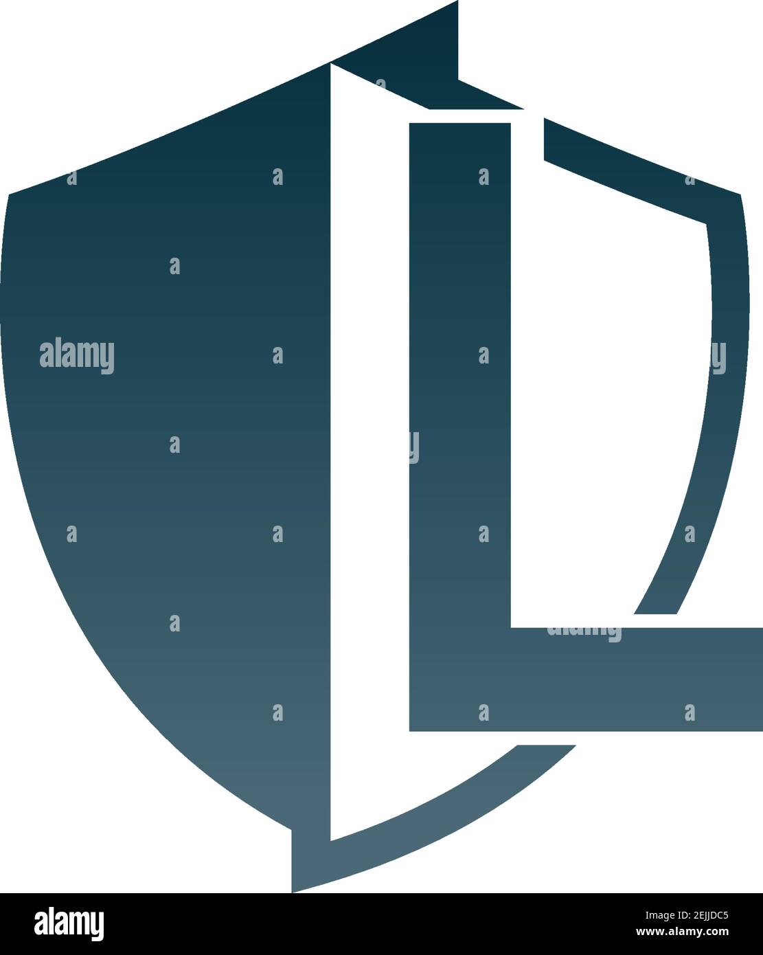 Shield logo icon with letter L beside design vector illustration Stock ...