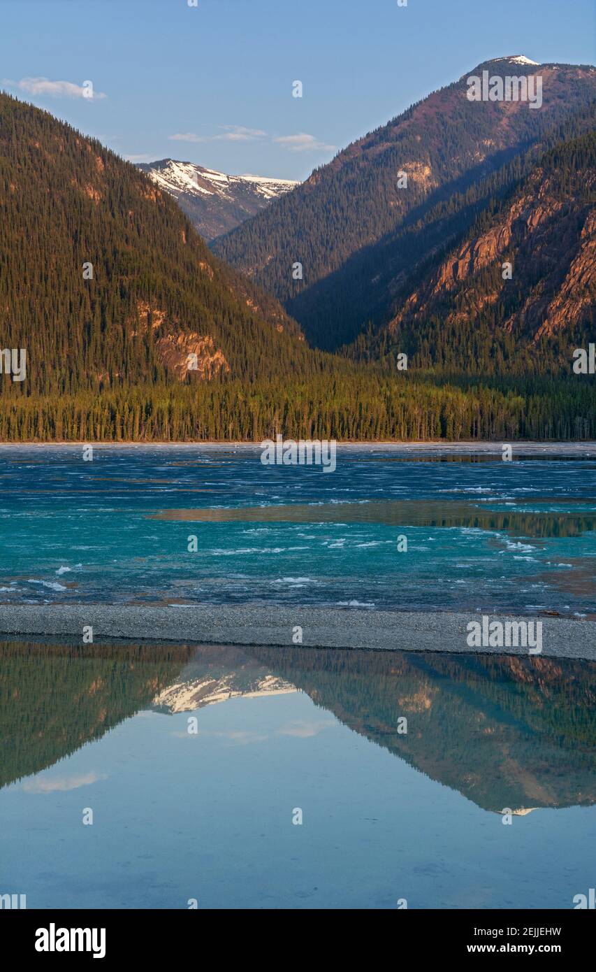Canada, British Columbia, Muncho Lake, spring ice melt Stock Photo