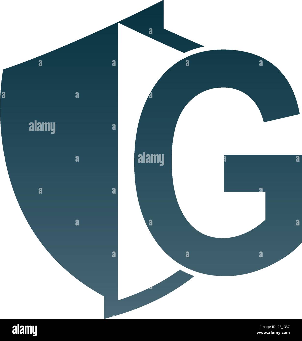 Shield logo icon with letter G beside design vector illustration Stock ...