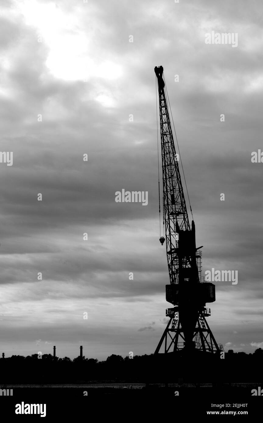 Single Shipping Container Aerial International freight and cargo Black and White Stock Photos & Images ...