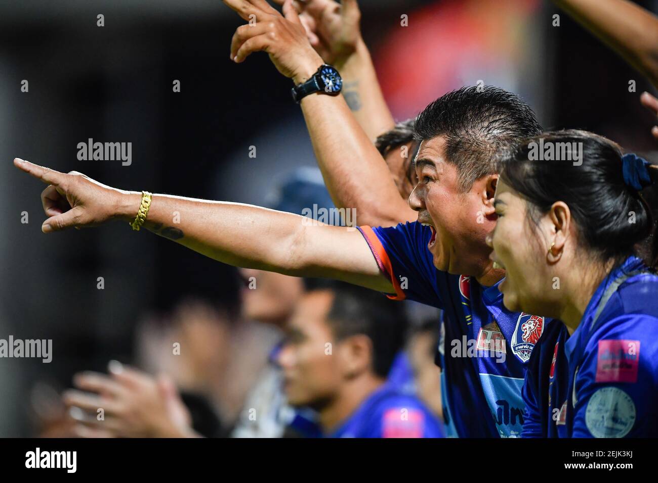 Port Fc Fans Cheer During The Thai League Match Between Port Fc And Nakhonratchasima Fc At Pat Stadium Final Score Port Fc 4 1 Nakhonratchasima Fc Photo By Amphol Thongmueangluang Sopa