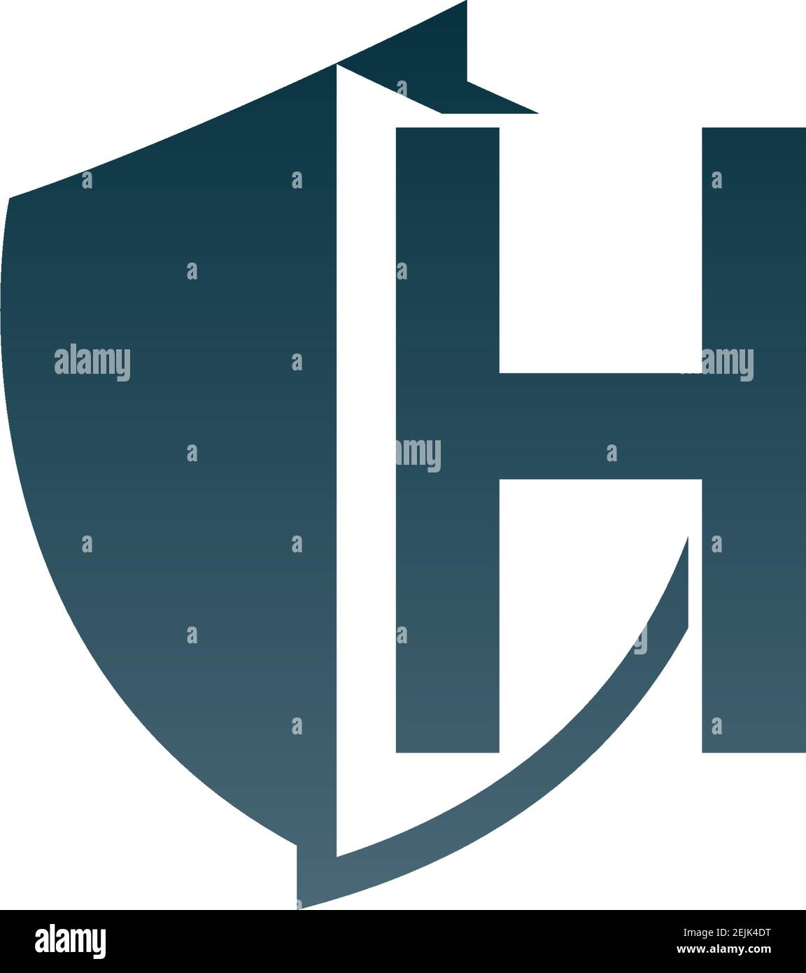 Shield logo icon with letter H beside design vector illustration Stock ...