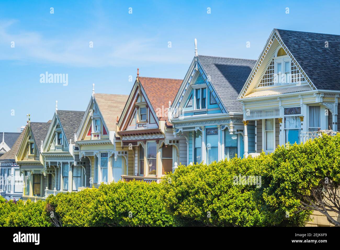 Painted Ladies, The most famous old ladies of San Francisco Stock Photo