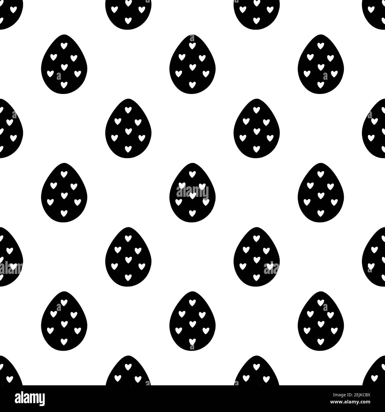 Seamless pattern made from hand drawn Easter eggs illustration. Isolated on a white background. Stock Vector