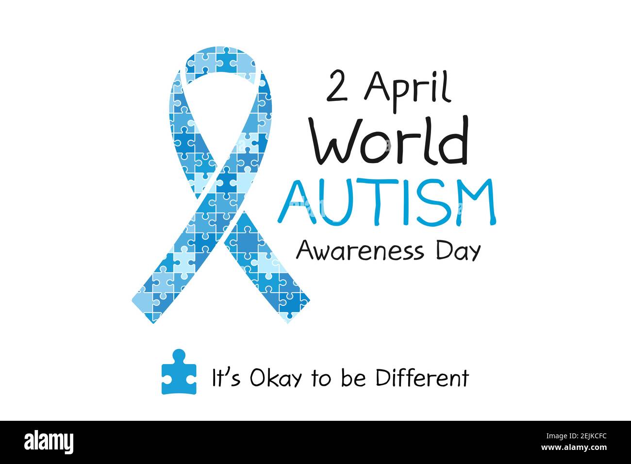 2 April World Autism awareness day banner. Symbol of autism. Design