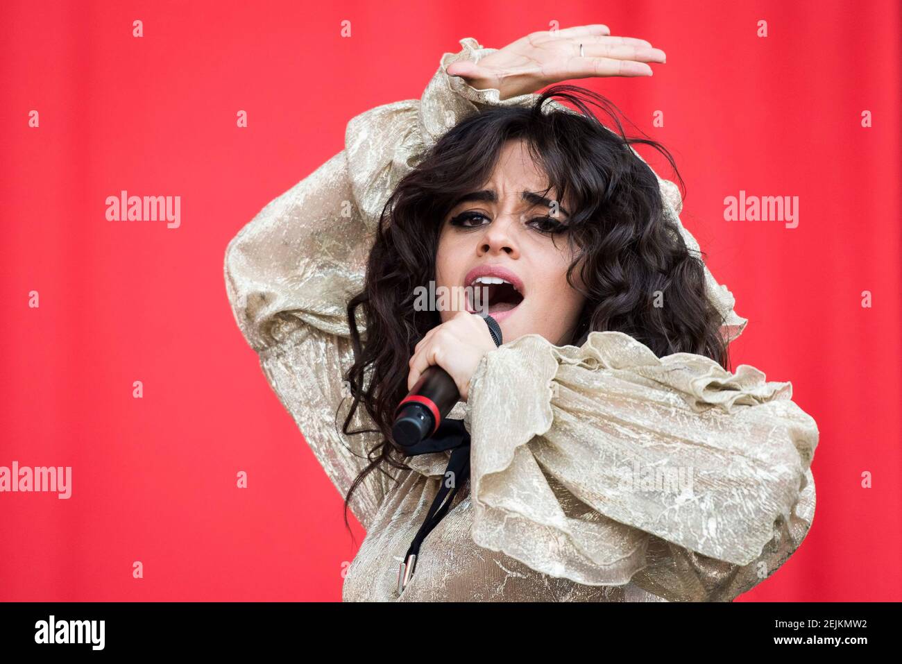 Camila Cabello performs live at the Isle of Wight festival at Seaclose Park, Newport. Picture date: Sunday June 24, 2018. Photo credit should read: David Jensen Stock Photo