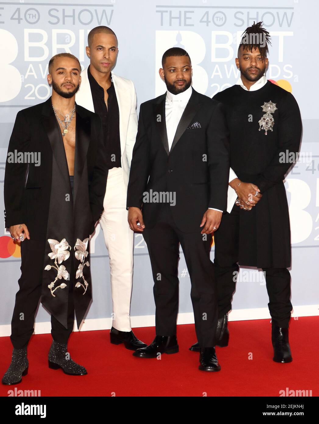 JLS attend the 40th Brit Awards Red Carpet arrivals at The O2 Arena in ...