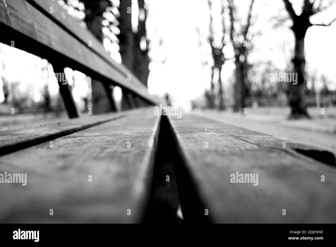 Alley bench view Black and White Stock Photos & Images - Alamy