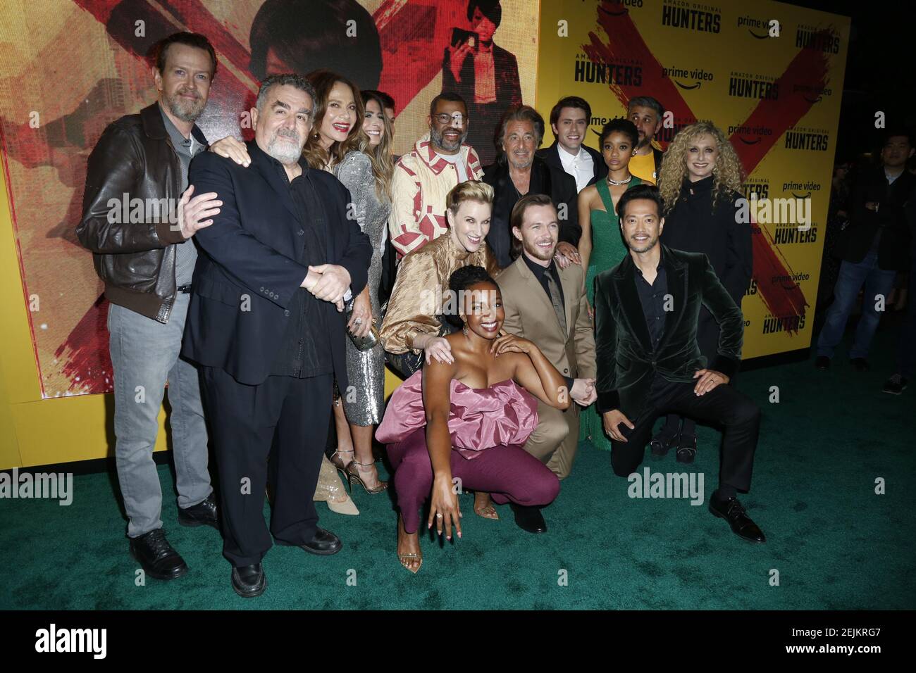 Cast And Crew Of Hunters Walking The Red Carpet At The Premiere Of Amazon Prime Video S Hunters Held At Dga Theater On February 19 In Los Angeles California Usa Photo By