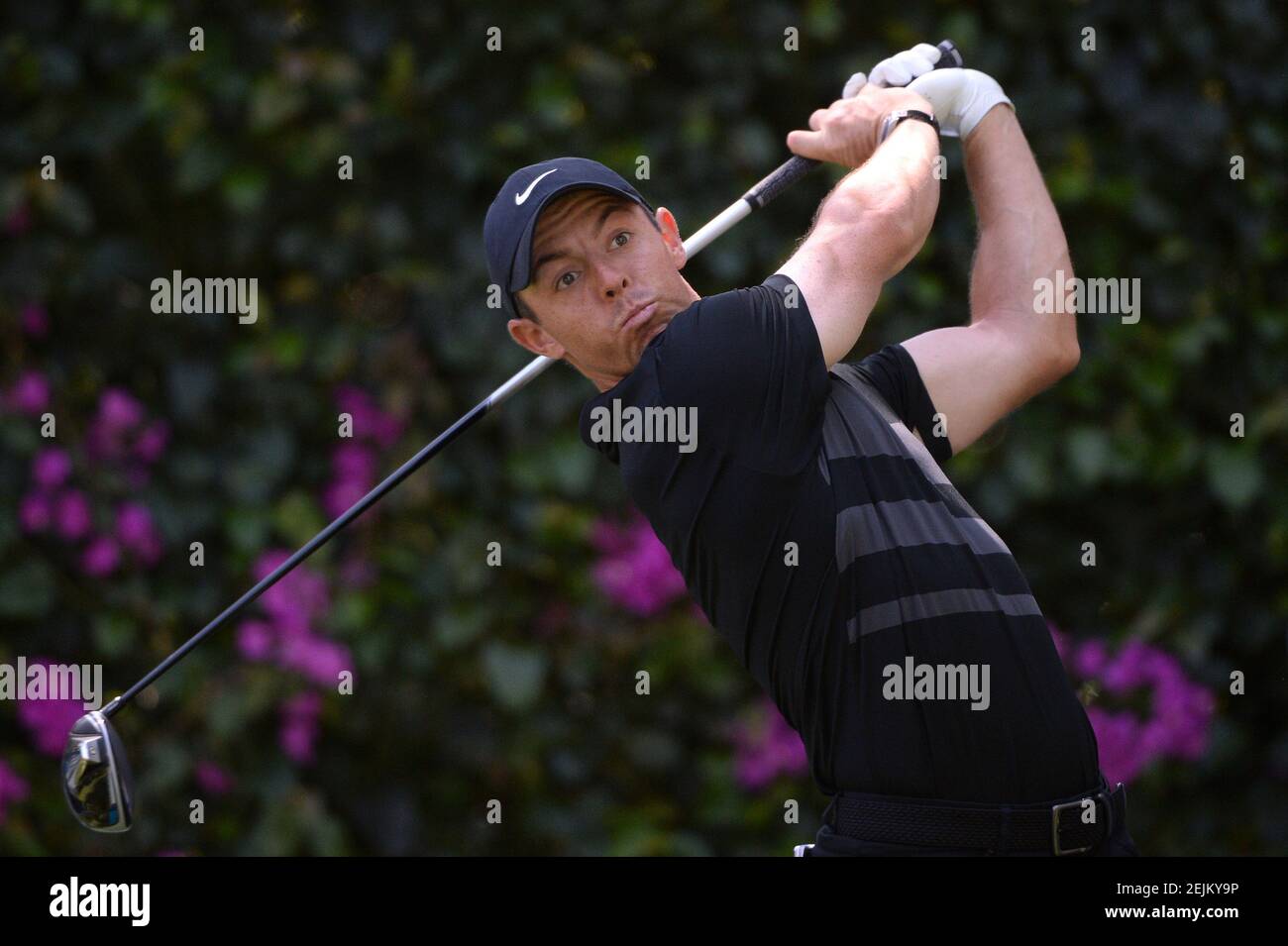 Feb 20, 2020; Mexico City, MEX; Rory McIlroy plays his shot from the 14th  tee during the first round of the WGC - Mexico Championship golf tournament  at Club de Golf Chapultepec.