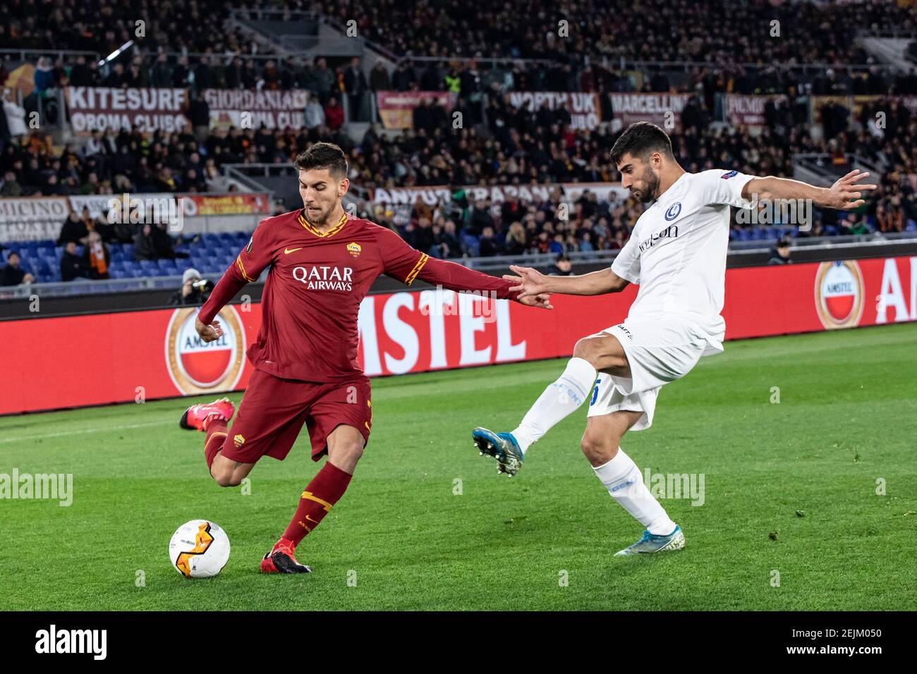 Lorenzo Pellegrini Of As Roma Seen In Action During The Uefa Europa League Group J Football Match Between As Roma And Kaa Gent At The Stadio Olimpico Staduim Final Score As Roma