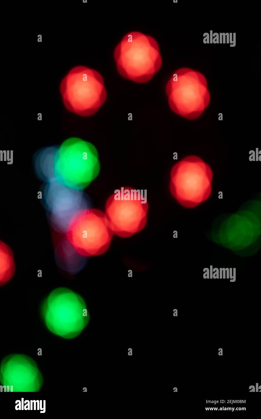 defocused background with colored lights Stock Photo