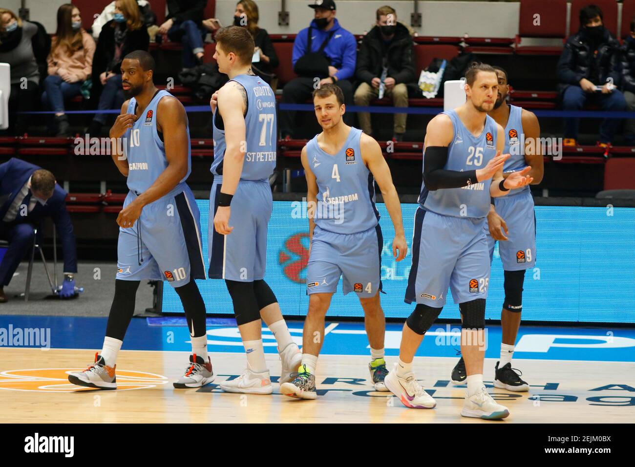 Russian Federation. Saint-Petersburg. Sibur Arena. Basketball. Euroleague  2020/2021, BC Zenit Saint Petersburg - BC Milan. Player of the Zenit  basketball club Mateusz Ponitka (25 Stock Photo - Alamy