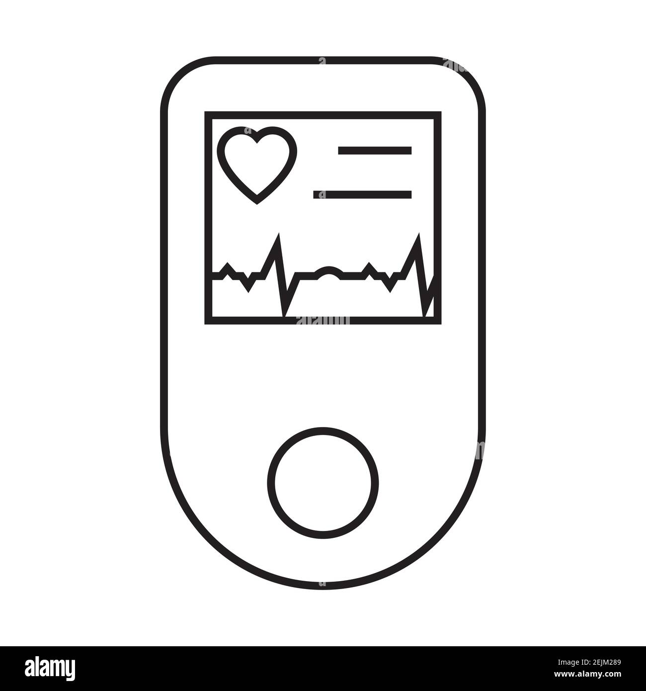 Pulse oximeter simple medicine icon in trendy line style isolated on white background for web applications and mobile concepts. Vector illustration. E Stock Vector