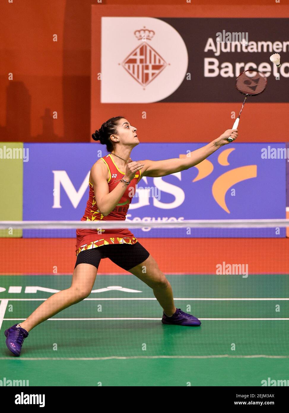 Barcelona Spain Master 2020 - Day 3;.Carolina Marin of Spain competes in  the Women's Singles qualification round 2 match against Soraya De Visch  Eijbergen of Netherland on day three of the Barcelona