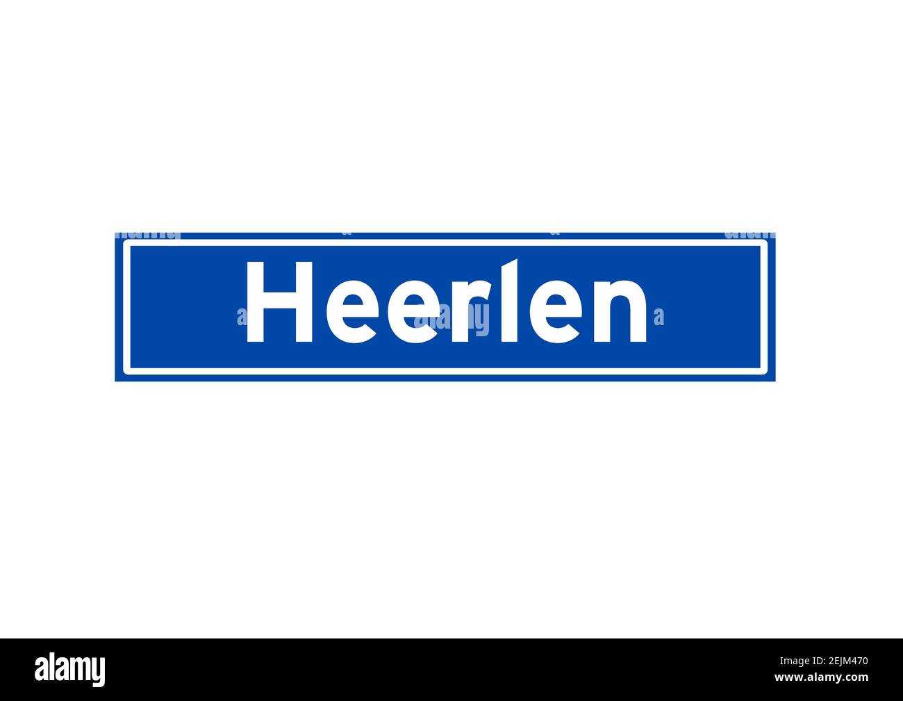 Heerlen isolated Dutch place name sign. City sign from the Netherlands. Stock Photo