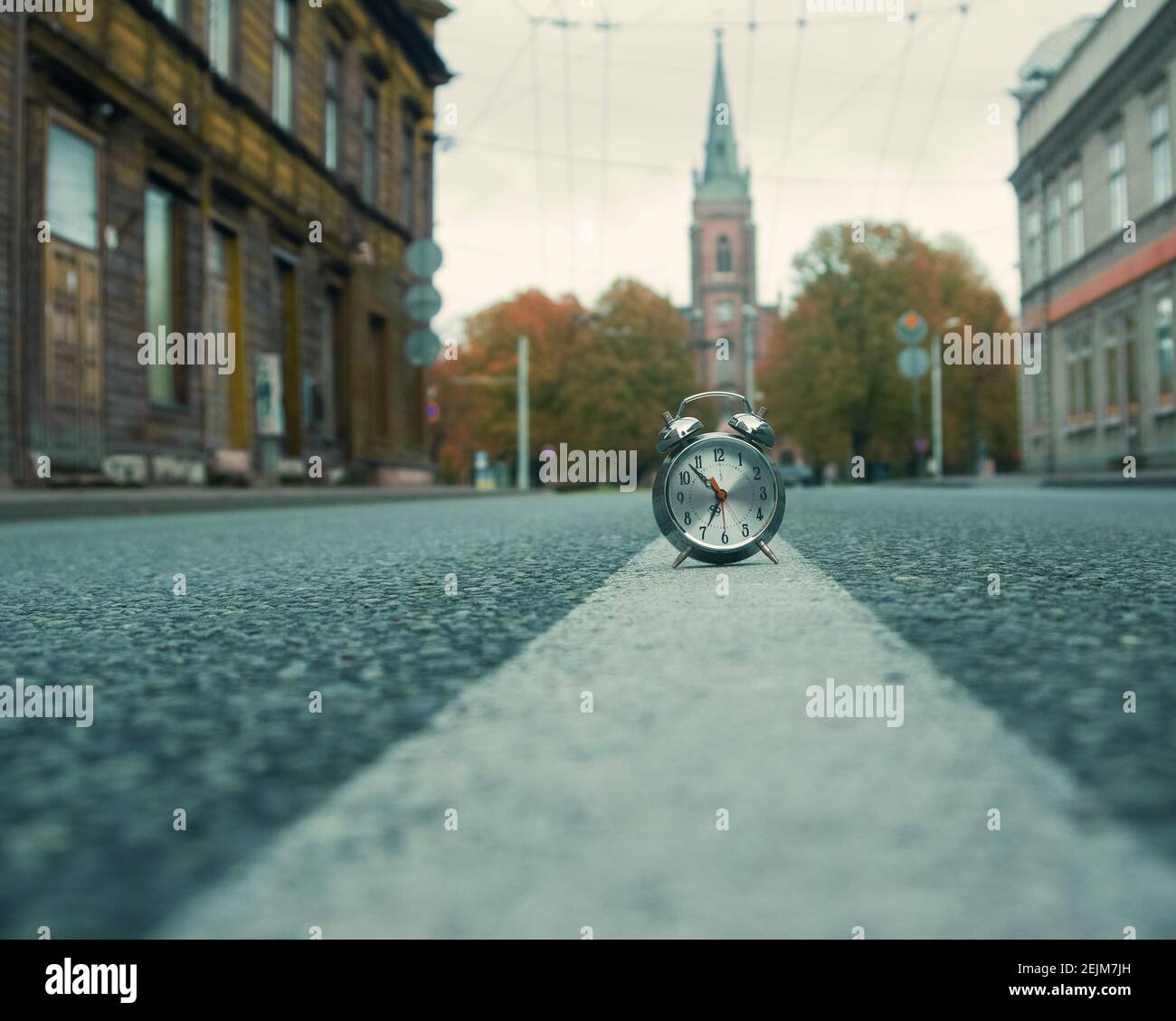 Time management concept: vintage alarm clock Stock Photo - Alamy