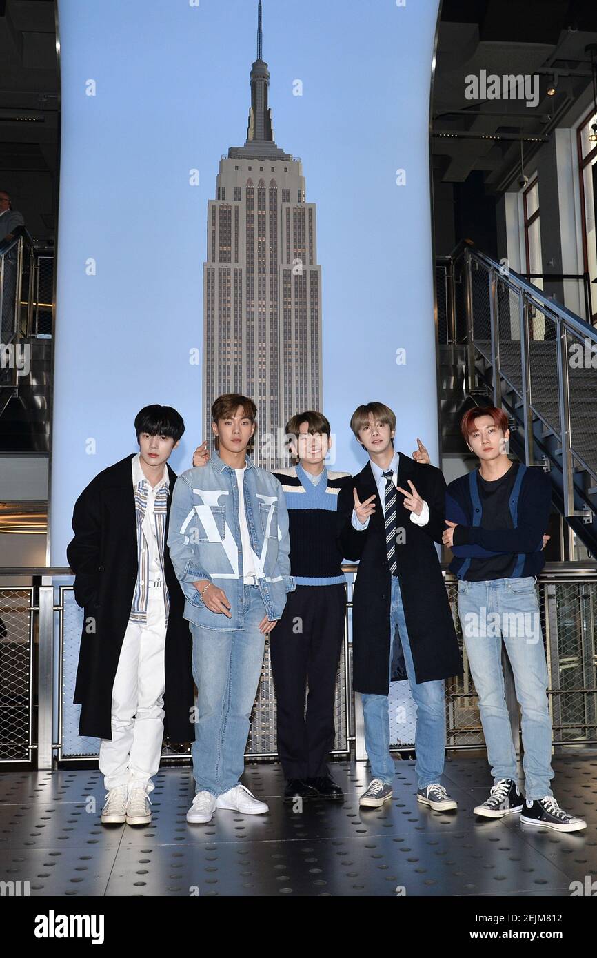 K-pop group Monsta X visit the Empire State Building in New