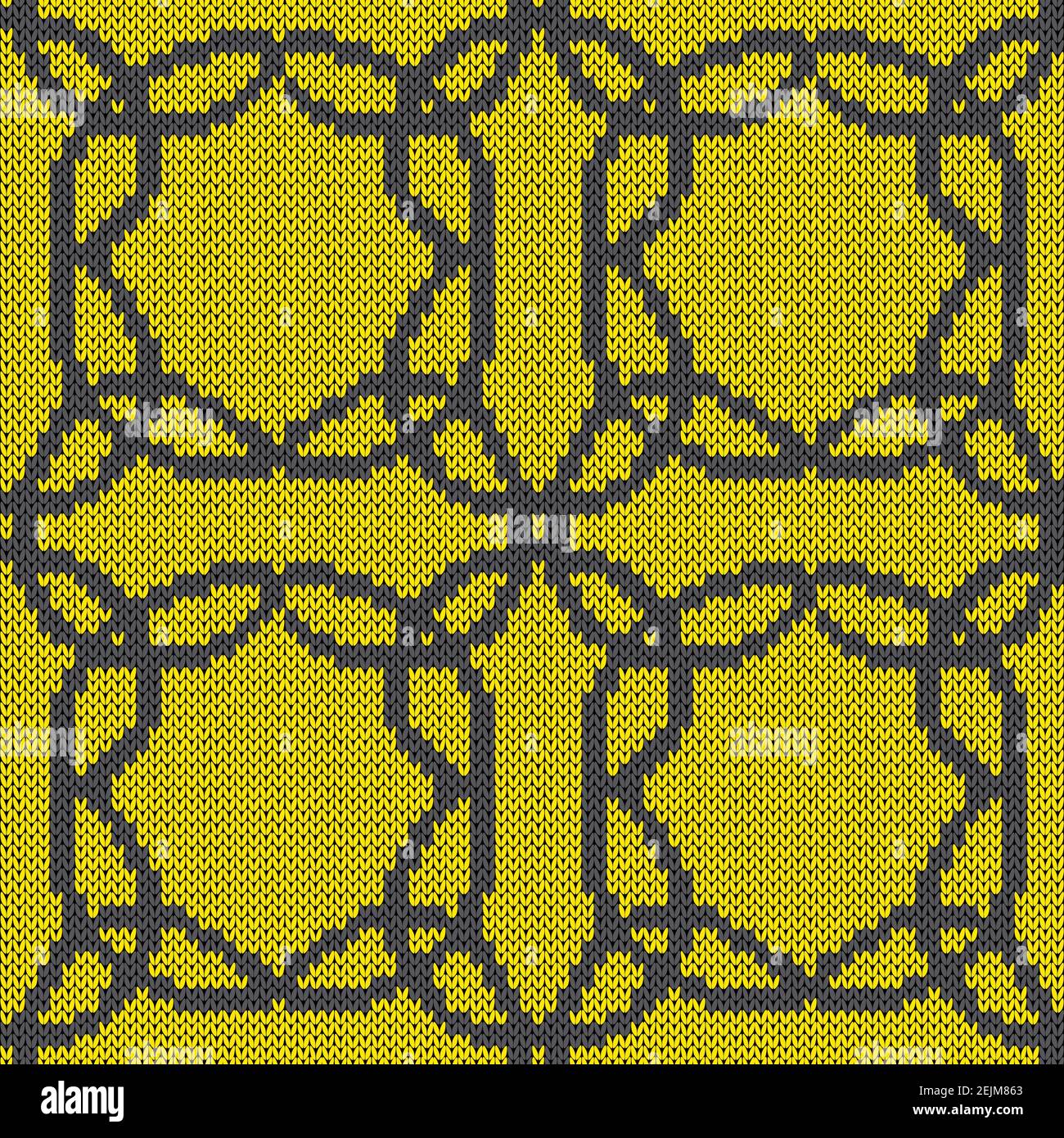 Geometrical seamless knitted vector pattern as a fabric texture in grey ...