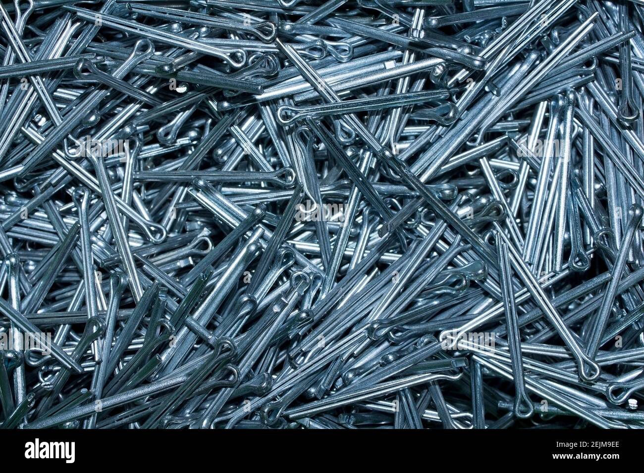 Pile of cotter pins to ensure the bolt and other connections Stock