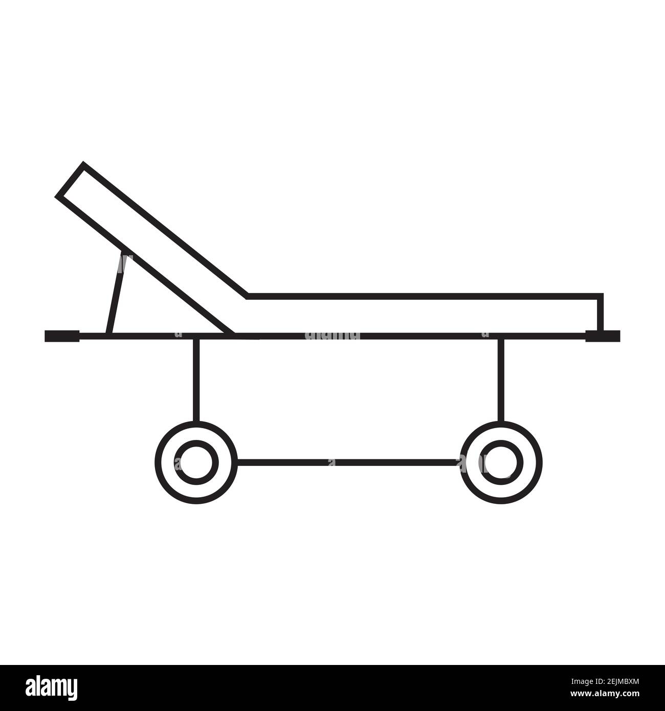 hospital gurney simple medicine icon in trendy line style isolated on