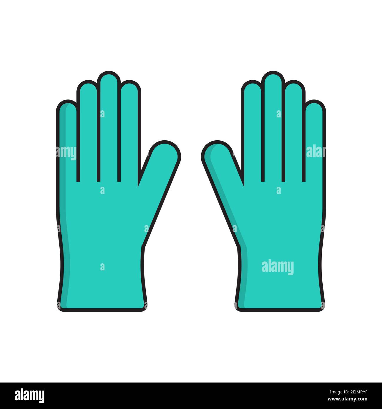 Medical nitrile gloves simple medicine icon in trendy line style isolated on white background for web applications and mobile concepts. Vector illustr Stock Vector
