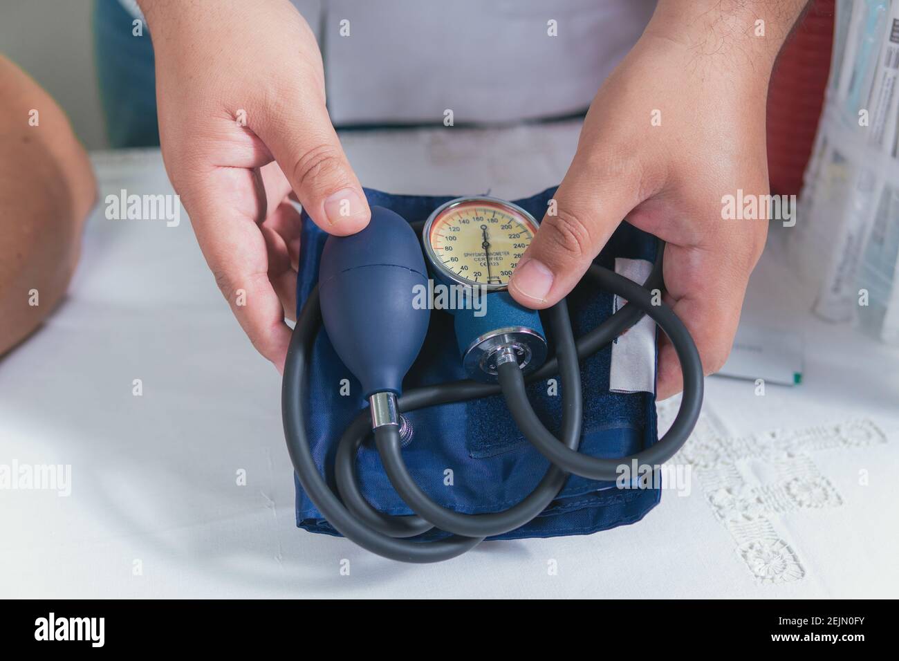 Blood pressure measuring instrument hires stock photography and images Alamy