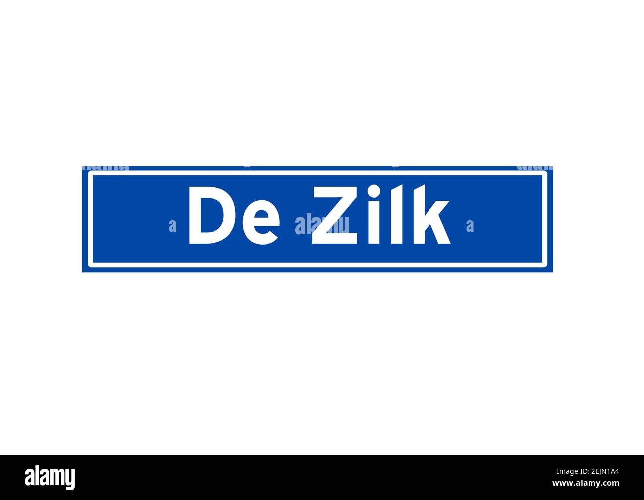De Zilk isolated Dutch place name sign. City sign from the Netherlands. Stock Photo
