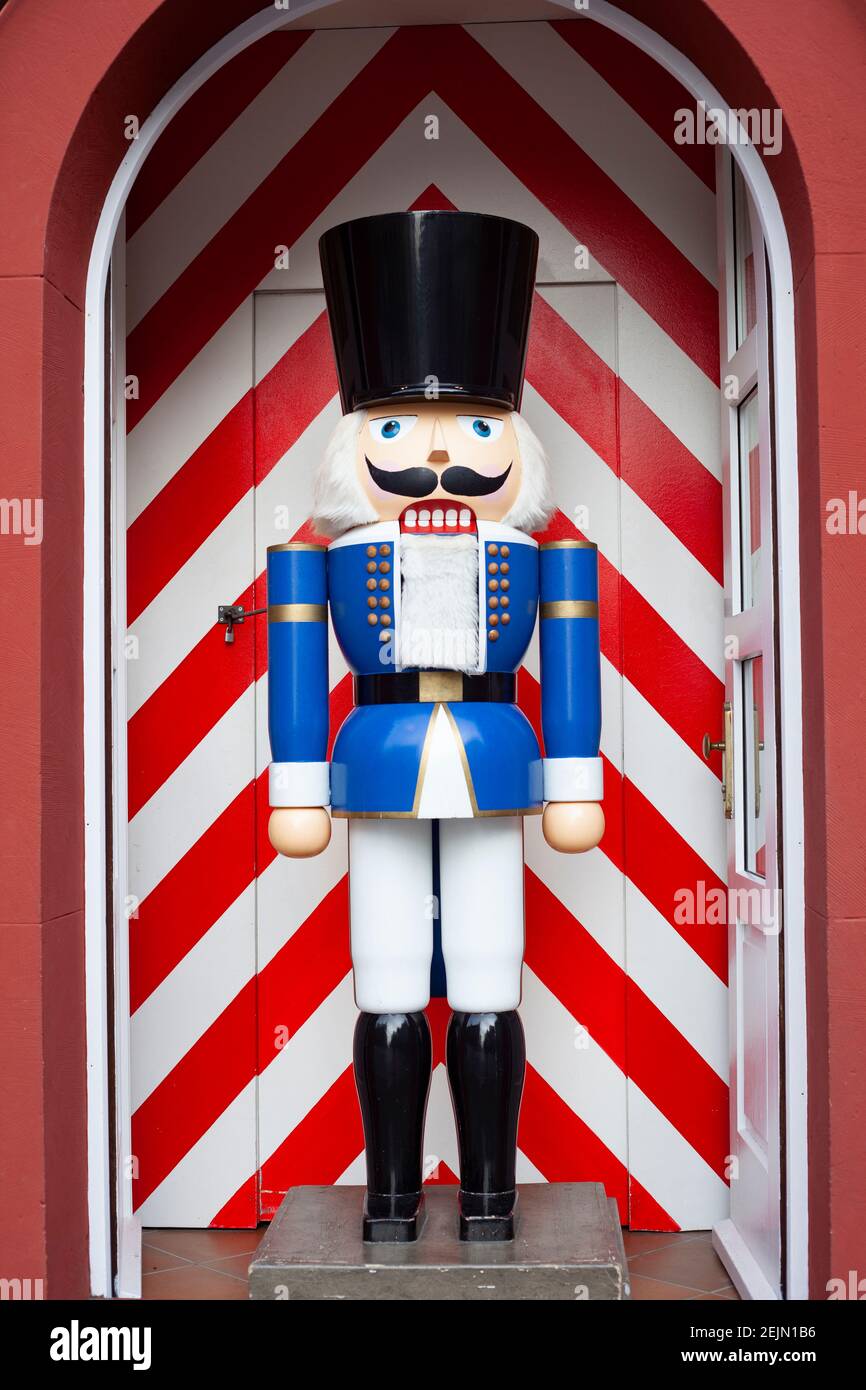 Giant nutcracker LifeSize Wooden Figure in Rothenburg Germany Stock