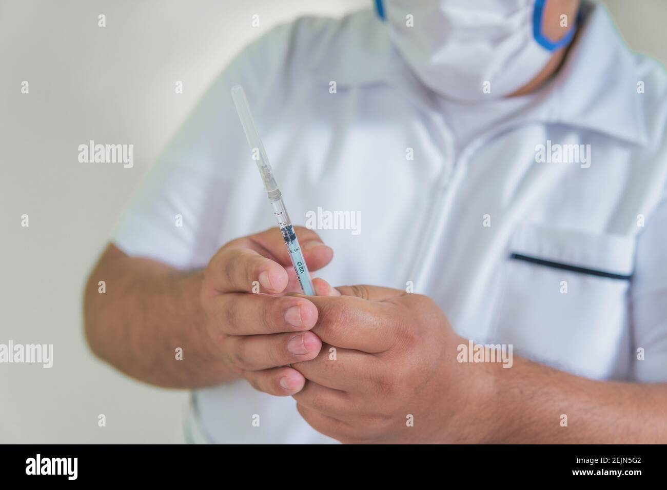 close-up sample of a medical syringe Stock Photo