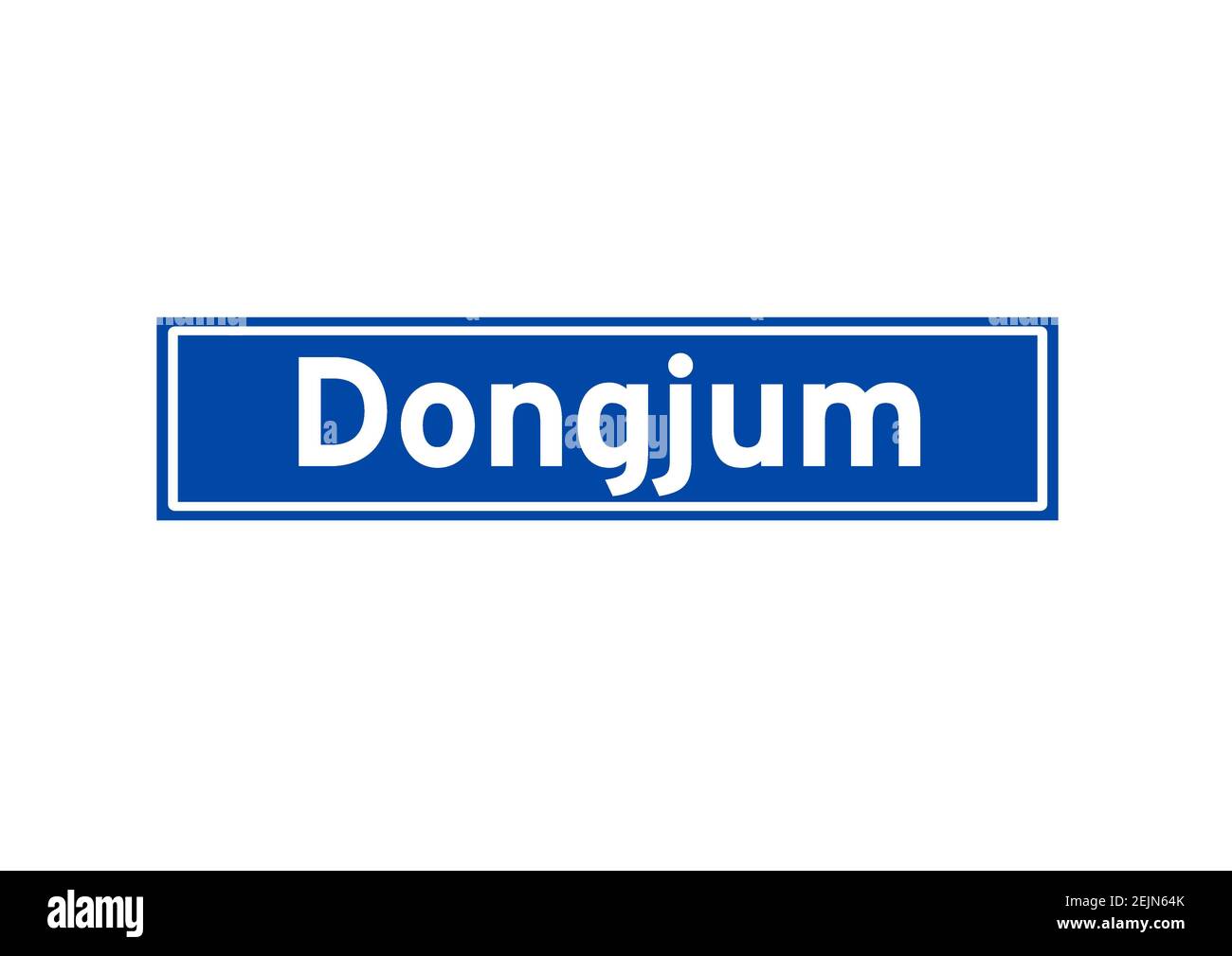 Dongjum isolated Dutch place name sign. City sign from the Netherlands. Stock Photo