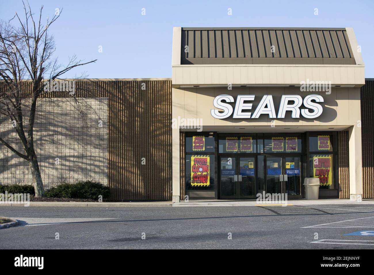 'Store Closing' signage outside of a Sears retail store location in