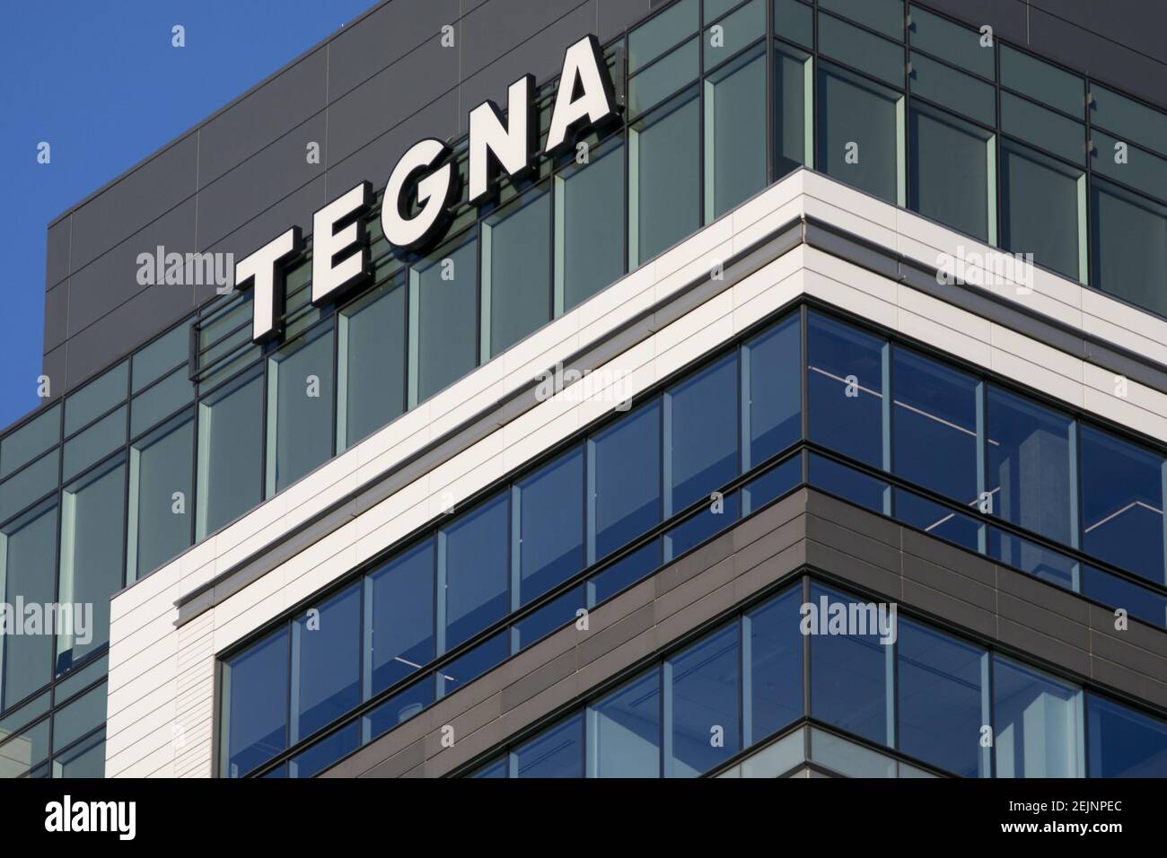 A logo sign outside of the headquarters of Tegna in McLean, Virginia