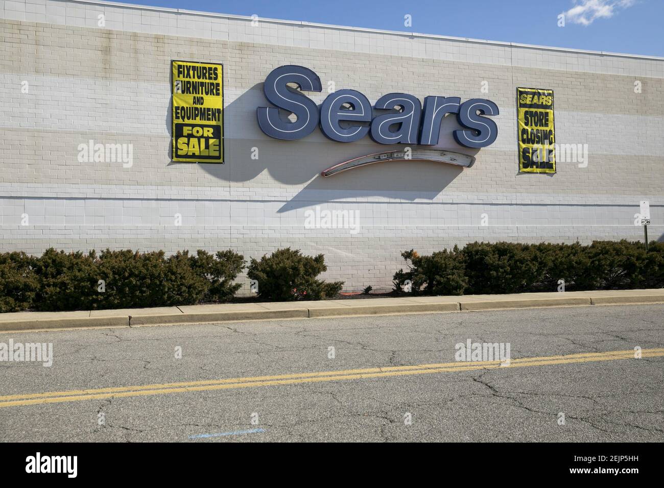 A 'Store Closing' outside of a soon to be closed Sears retail store