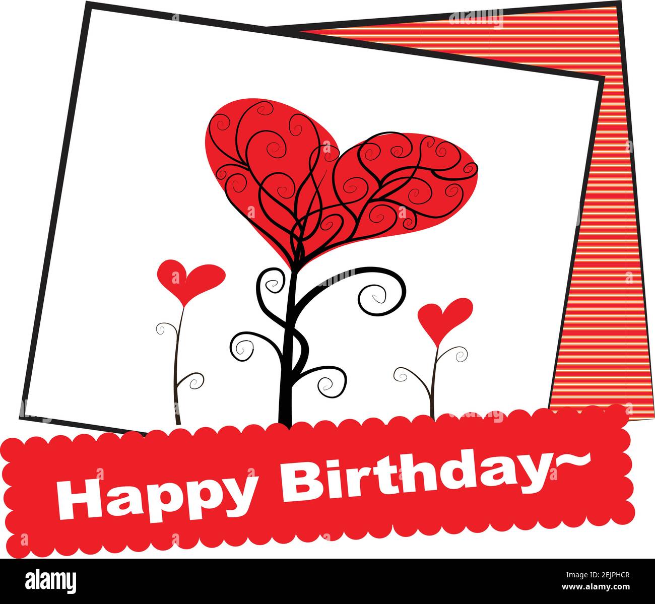 Vector Happy Birthday Card Heart Shape Border Stock Vector Image And Art Alamy 5905